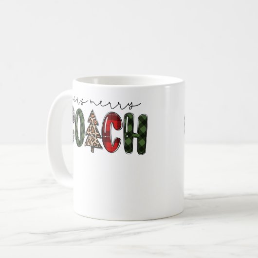 Mug Très Joyeux entraîneur Buffalo Plaid instructeur d (Devant gauche)