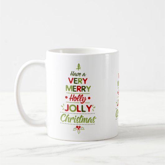Mug Très Joyeux Noël Holly Jolly (Gauche)