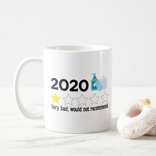 Mug Très mauvais ne recommanderait pas 2020 une étoile (Avec donut)