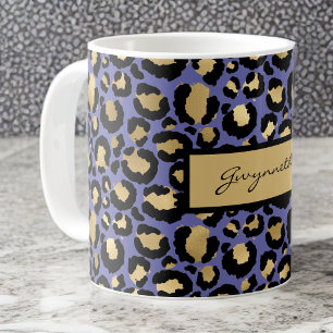 Mug Très Peri violet noir Monogramme Empreinte de lé