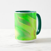 Mug Très peu sculpté dans vert vif et vieilli (Devant droit)