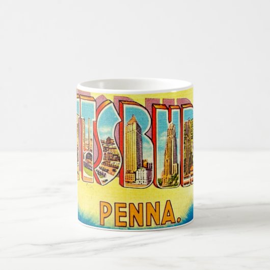 Mug Très vintage salutation de Pittsburgh (Centre)