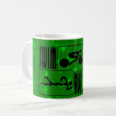 Mug TRI conception courue de carrés NOIRS de bain de (Devant gauche)