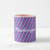 Mug Tri couleur amusant avec votre nom en texte blanc (Centre)
