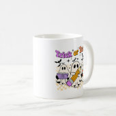 Mug Tri Ou Enseigner Rétro Halloween Tshirt enseignant (Devant droit)