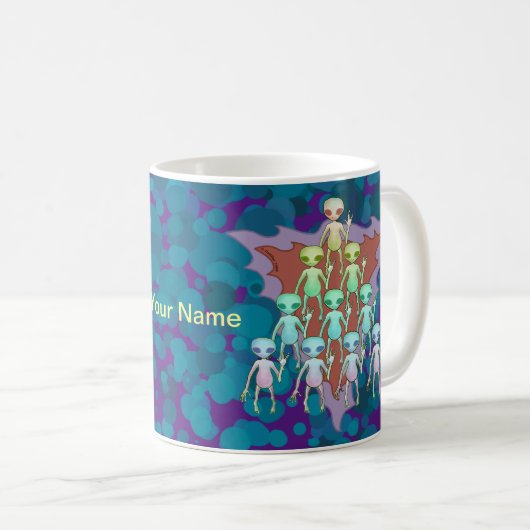 Mug Triangle Alien violet (Devant droit)