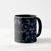Mug Triangle bleu et violet Mandala (Devant droit)