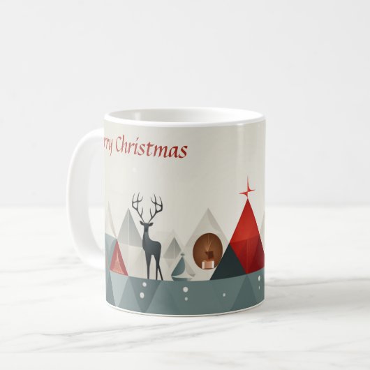 Mug Triangle de Noël : Coupe de Noël minimale (Devant gauche)