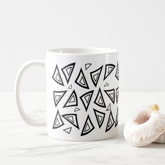 Mug triangle géométrique d'inspiration aztèque (Avec donut)