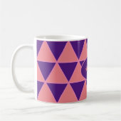 Mug Triangle graphique violet motif rose avec nom (Gauche)