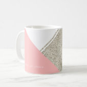 Mug Triangle moderne blanc Parties scintillant d'argen (Devant gauche)