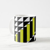 Mug Triangle Rectangle Géométrique Noir Vert Moderne (Devant gauche)
