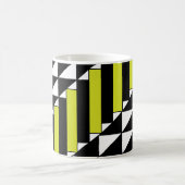 Mug Triangle Rectangle Géométrique Noir Vert Moderne (Centre)
