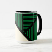 Mug Triangle - Vert, Crème et Noir (Devant droit)