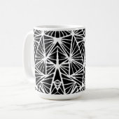Mug Triangles Abstraits noir et blanc Coupe Lino (Devant gauche)