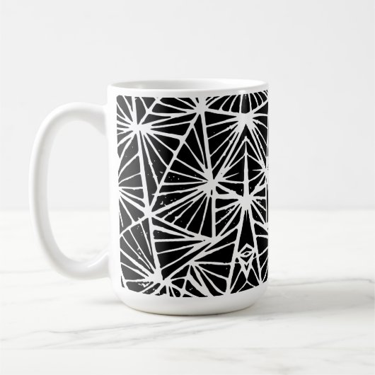 Mug Triangles Abstraits noir et blanc Coupe Lino (Gauche)