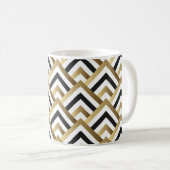 Mug Triangles Abstraits : Noir Or sans joint (Devant droit)