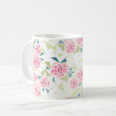 Mug Triangles Abstraits rose mosaïque moderne imprimé (Devant gauche)