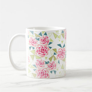 Mug Triangles Abstraits rose mosaïque moderne imprimé