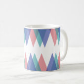Mug Triangles bleu et corail (Devant droit)