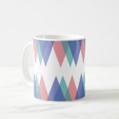 Mug Triangles bleu et corail (Devant gauche)