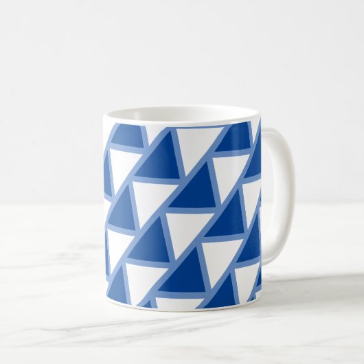 Mug - Triangles Carrelés en bleu (Devant droit)