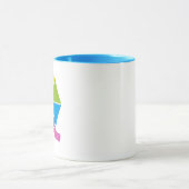 Mug Triangles colorés avec Cercles roses Texte (Centre)