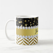 Mug Triangles de Gold Confetti Chevrons Diamond Bling (Gauche)