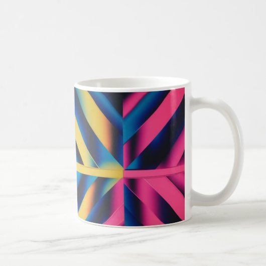 Mug Triangles de néon rétro - Gras géométrique 80s Cla (Droite)