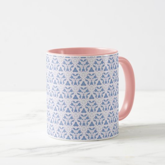 Mug Triangles décoratifs Bleu Blanc (Devant droit)