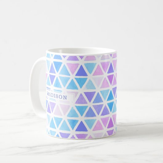 Mug Triangles géométriques Abstraits - tons pastel Coo (Devant gauche)