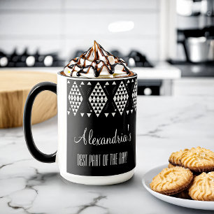 Mug Triangles géométriques blancs personnalisés
