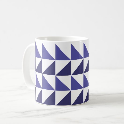 Mug Triangles géométriques bleu violet (Devant gauche)