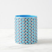 Mug Triangles géométriques bleus modernes (Centre)