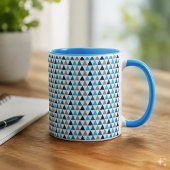 Mug Triangles géométriques bleus modernes