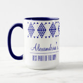 Mug triangles géométriques bleus personnalisés (Gauche)