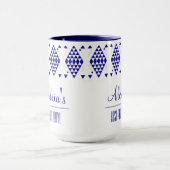 Mug triangles géométriques bleus personnalisés (Centre)