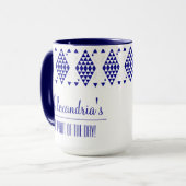 Mug triangles géométriques bleus personnalisés (Devant gauche)