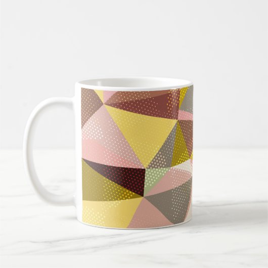 Mug Triangles géométriques colorés Texture Abstraite. (Gauche)