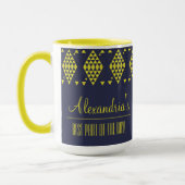 Mug Triangles géométriques jaunes personnalisés (Gauche)