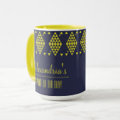 Mug Triangles géométriques jaunes personnalisés (Devant gauche)