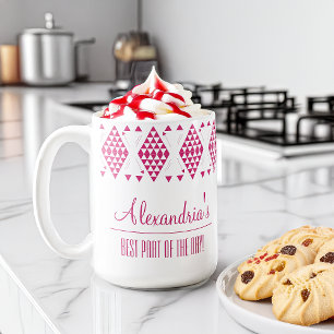 Mug Triangles géométriques roses personnalisés