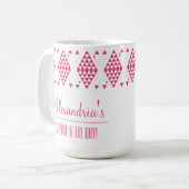 Mug Triangles géométriques roses personnalisés (Devant gauche)
