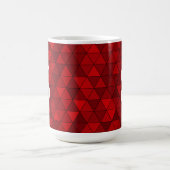 Mug Triangles Géométriques Rouges Modernes Monogramme (Centre)