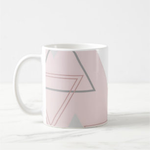 Mug Triangles gris, blanc et rose