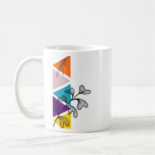 Mug Triangles multicolores avec Feuilles à main