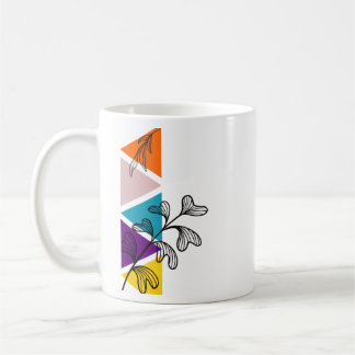 Mug Triangles multicolores avec Feuilles à main
