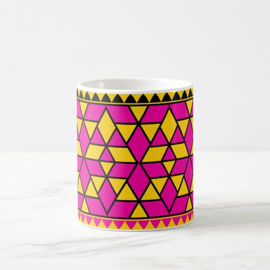 Mug Triangles rose et jaune Motif (Centre)