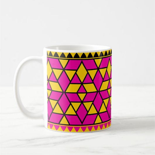 Mug Triangles rose et jaune Motif (Gauche)