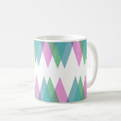 Mug Triangles rose et vert (Devant droit)